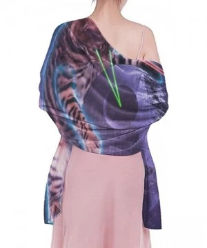 Cover-Ups Women Fashion Shawl Wrap Summer Vacation Beach Towels Swimsuit Cover Up - Space Laser Cat Purple - CD190TSLY7E