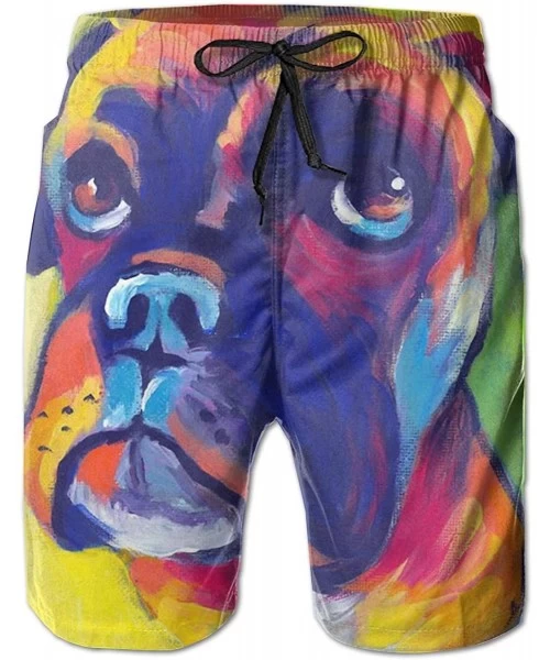 Board Shorts Men Cool Surfing Beach Board Shorts Swim Trunks - Animals Wolf - Animal Boxer Dog - CQ18WW2GCY7