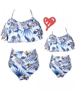 Sets 2Pcs Mommy and Me Matching Family Swimsuit Ruffle Women Swimwear Kids Children Toddler Bikini Bathing Suit Beachwear Set...