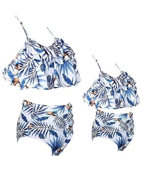 Sets 2Pcs Mommy and Me Matching Family Swimsuit Ruffle Women Swimwear Kids Children Toddler Bikini Bathing Suit Beachwear Set...