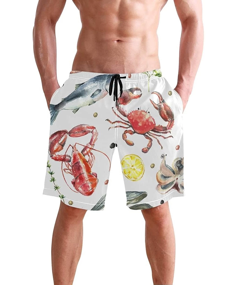 Board Shorts Watercolor Painting Retro Men's Swim Trunks Beach Shorts Boardshort 2030034 - 2030038 - C318UG7G0W4