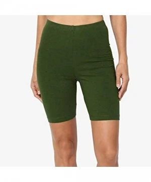 Racing High Waist Workout Yoga Running Compression Shorts Tummy Control Stretch Boyshorts for Yoga Workouts - Army Green - CJ...