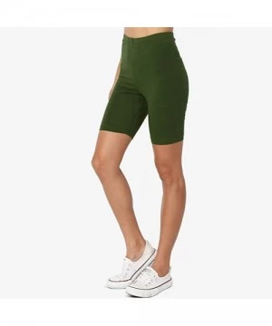 Racing High Waist Workout Yoga Running Compression Shorts Tummy Control Stretch Boyshorts for Yoga Workouts - Army Green - CJ...