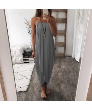 Racing Women Dress Summer Casual Loose Sleeveless Long Dress Straps Homewear Dress Elegant Holiday Casual Party Beach Dress -...