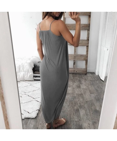 Racing Women Dress Summer Casual Loose Sleeveless Long Dress Straps Homewear Dress Elegant Holiday Casual Party Beach Dress -...