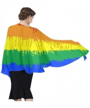 Cover-Ups Women Summer Chiffon Sarongs Beach Swimsuit Bikini Cover Up Shawl Wrap - Lgbt Gay Lesbian Flag - CT196SL9O6I