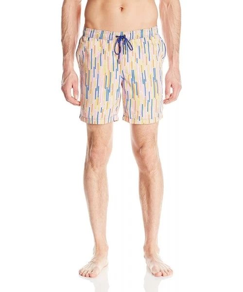 Trunks Men's Dale Print Swim Trunks - Orange - CH128NOPAH3