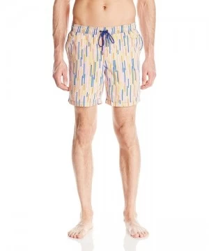 Trunks Men's Dale Print Swim Trunks - Orange - CH128NOPAH3