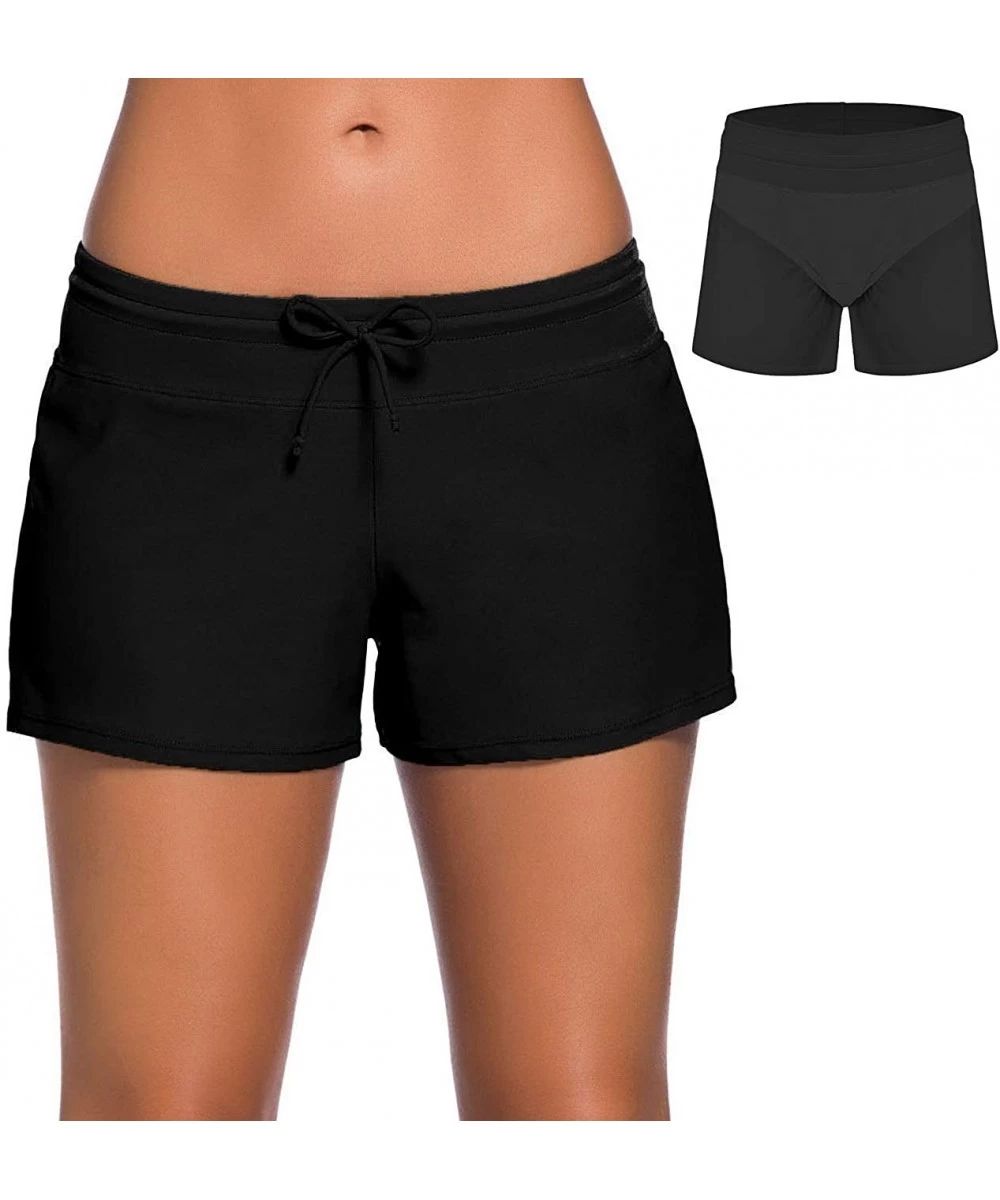 Racing Women's Swimswear Tankini Swim Briefs Swimsuit Bottom Boardshorts Beach Trunks - Size Improved-black - CQ18R8ZI65X