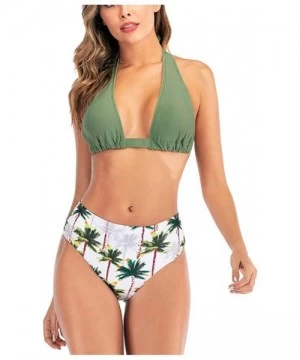 Sets Women's Bikini Swimsuit Bikini Set Beach Bathing Suit Swimwear High Waisted Adjustable Bikini Set Swimsuit Army Green 1 ...