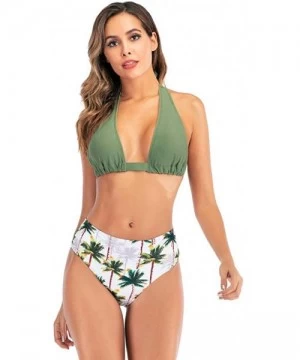 Sets Women's Bikini Swimsuit Bikini Set Beach Bathing Suit Swimwear High Waisted Adjustable Bikini Set Swimsuit Army Green 1 ...