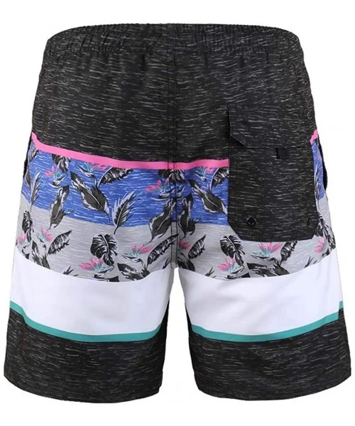 Rash Guards 2-Pcs Pack Men's Design Rash Guard Tropical Graphic Work Out Elastic Beachshorts - CH1900MSAYA