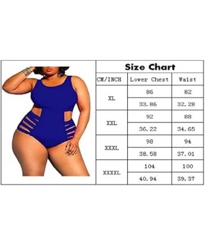 One-Pieces Womens Plus Size Swimwear One Piece High Waist Swimsuits Tummy Control Swim Bathing Suits Monokini - Z-patch - CK1...