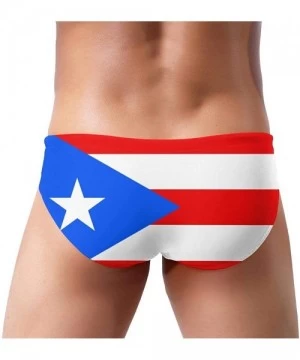 Briefs Men's Swimwear Briefs Swim Trunk Sexy Soft Triangle Thong Bikini Swimsuit Croatia Flag - Flag of Puerto Rico 27 - C819...