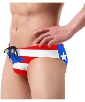 Briefs Men's Swimwear Briefs Swim Trunk Sexy Soft Triangle Thong Bikini Swimsuit Croatia Flag - Flag of Puerto Rico 27 - C819...