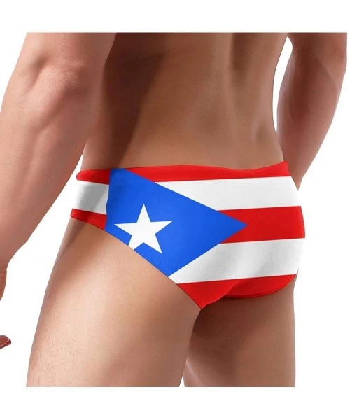 Briefs Men's Swimwear Briefs Swim Trunk Sexy Soft Triangle Thong Bikini Swimsuit Croatia Flag - Flag of Puerto Rico 27 - C819...