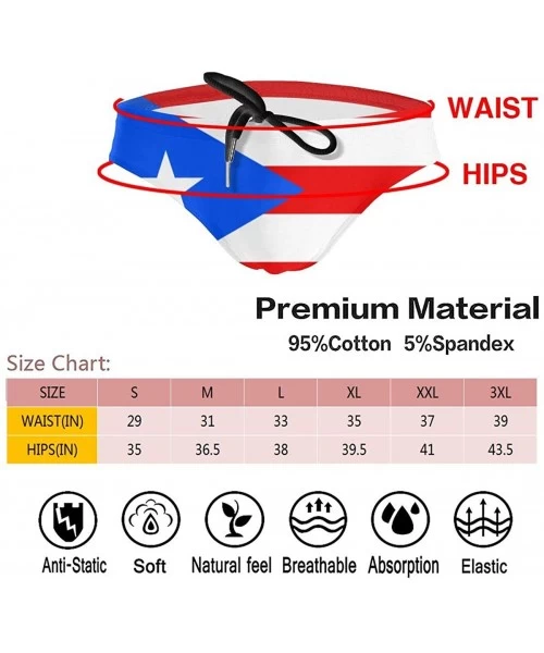 Briefs Men's Swimwear Briefs Swim Trunk Sexy Soft Triangle Thong Bikini Swimsuit Croatia Flag - Flag of Puerto Rico 27 - C819...