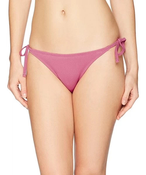 Bottoms Women's Swimwear Side Tie Extra Cheeky Bikini Bottom - Berry - C1187LLY074