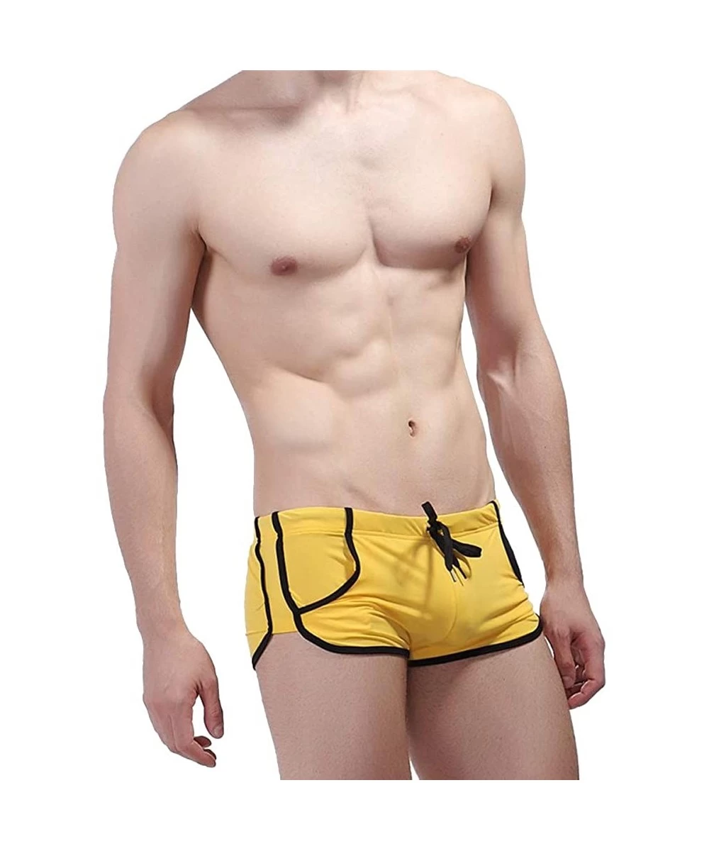 Trunks Sexy Mens Underwear Boxer Trunks Shorts Pants Jogging Sports Briefs - !Yellow - CH12LP8GDKD