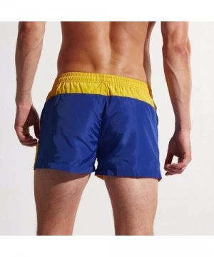 Trunks Mens Swim Trunks- Quic Men's Dry Fit Performance Shorts Swimwear with Zipper Pockets - Blue - CE180S27AZA