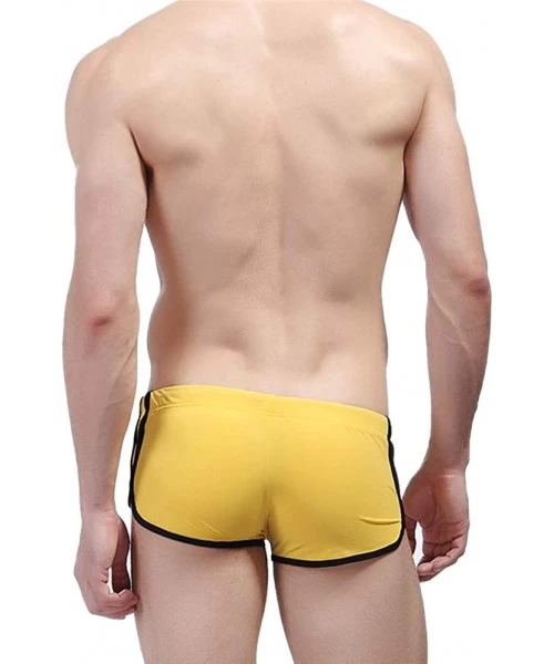 Trunks Sexy Mens Underwear Boxer Trunks Shorts Pants Jogging Sports Briefs - !Yellow - CH12LP8GDKD