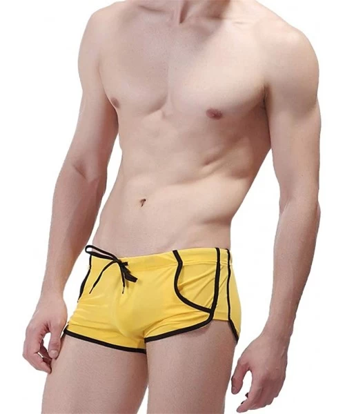 Trunks Sexy Mens Underwear Boxer Trunks Shorts Pants Jogging Sports Briefs - !Yellow - CH12LP8GDKD