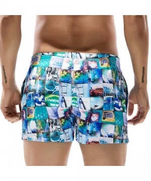 Trunks Mens Swim Trunks Quick Dry Swimwear Board Shords Bathing Suits for Men - Blue-2 - CM18RHW5UH6