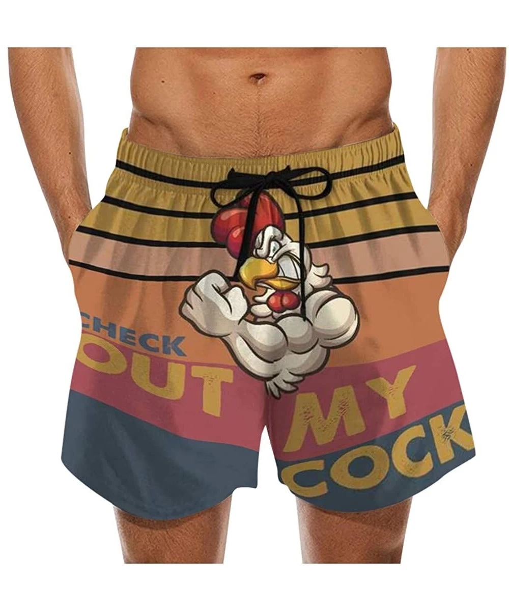 Board Shorts Men's Funny Swim Trunks Quick Dry Beach Shorts with Pockets - Stop Staring at My Cock - 9 - CJ19DHTUCTT