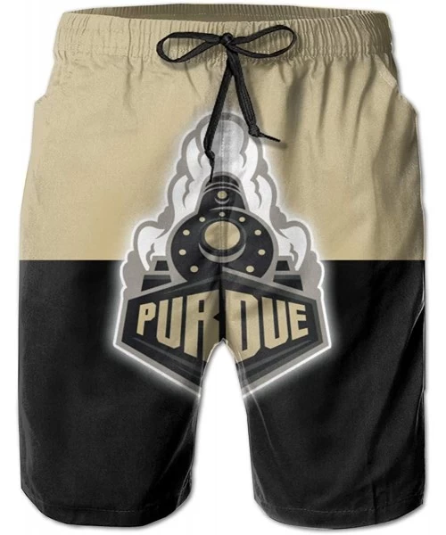 Board Shorts Men's Quick Dry Swim Shorts with Mesh Lining Swimwear Bathing Suits Leisure Shorts - Purdue Boilermakers-29 - CK...