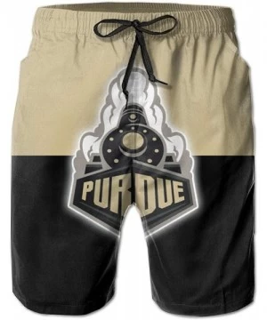 Board Shorts Men's Quick Dry Swim Shorts with Mesh Lining Swimwear Bathing Suits Leisure Shorts - Purdue Boilermakers-29 - CK...