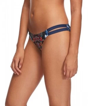 Bottoms Women's Low Rider Mid Rise Bikini Bottom Swimsuit - Athena Navy Print - CI18ICOU3S6