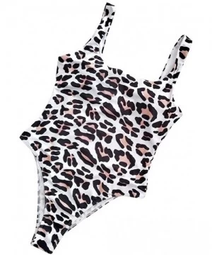 One-Pieces Women's Leopard Snake Swimsuit One Piece Monokini High Cut Bikini Backless Swimwear Sexy Thong Bodysuit Bathing Su...