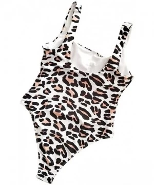 One-Pieces Women's Leopard Snake Swimsuit One Piece Monokini High Cut Bikini Backless Swimwear Sexy Thong Bodysuit Bathing Su...