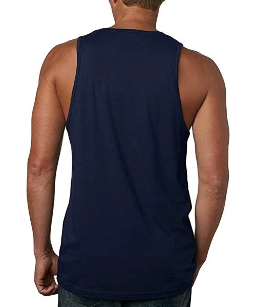 Trunks Men's Adult Garment-Dyed Tank Top Heavy/Core Cotton Vest Top Relaxed Fit Ultra Soft Sleeveless Quick-Dry T-Shirt - Nav...