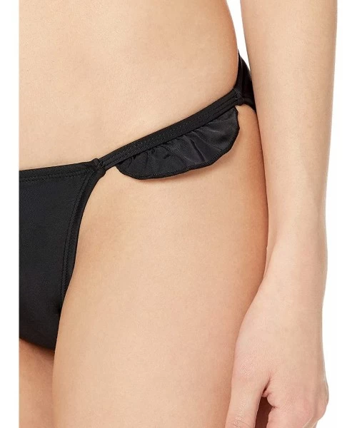 Bottoms Women's Ruffle Bikini Swim Bottom - Black - C018KH67UZR