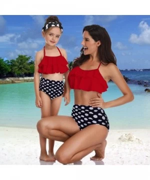 Sets Mommy and Me Matching Family Swimsuit Ruffle Women Swimwear Kids Children Toddler Bikini Bathing Suit Beachwear Sets - R...