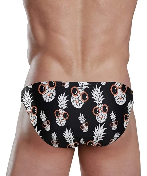 Briefs Men Swimwear Swim Bikini Briefs Cartoon Dinosaurs Swimsuits Board Surf Shorts Trunks - Pineapple - CM18SREXO93