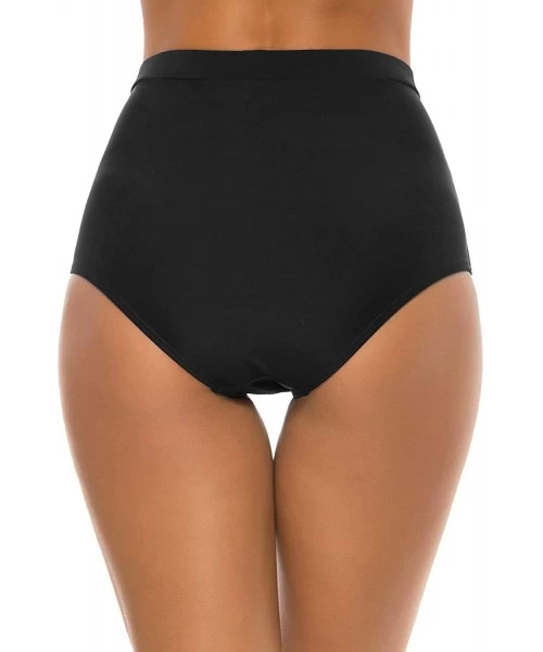 Bottoms Women's Swim Bottoms High Waisted Tummy Control Ruched Bathing Suit Briefs Swimsuit Shorts Bikini Bottoms - High Wais...