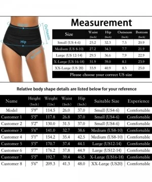 Bottoms Women's Swim Bottoms High Waisted Tummy Control Ruched Bathing Suit Briefs Swimsuit Shorts Bikini Bottoms - High Wais...