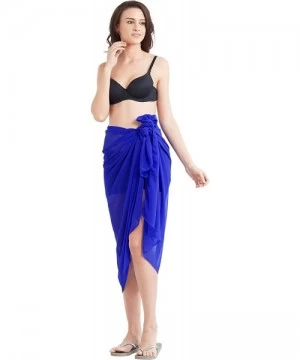 Cover-Ups Women's Beach Wear Wrap Sarong Pareo Swimsuit Cover Up (S1-with Color Option) - Royal Blue - CW189S6TSL9