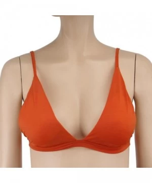 Sets Women Sexy Push-Up Padded Brazilian Triangle Bikini Tops Swimwear Swimsuit Beachwear - Orange - CJ18EGGRMR3