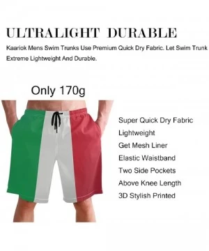 Trunks Italian Flag Green White Red Stripe Men's Swim Trunks Quick Dry Shorts with Pockets - C3197U5GM55