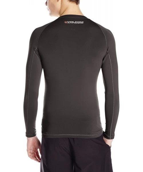 Rash Guards Men's Solid UPF 50+ Long Sleeve Rashguard - Black - CX124UN495V