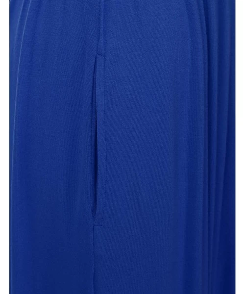 Cover-Ups Women's Short Sleeve Long Maxi Loose Casual Dress with Pockets (XS-XXL) - Dbd001_royalblue - CY196X0SOM0