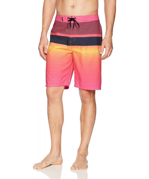 Board Shorts Men's Supersuede 21" Inch Boardshort Swim Short - Hyper Pink//White - CS18D4RD2ZS