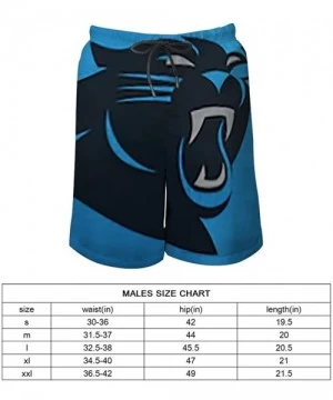 Trunks Men's Carolina Panthers Drawstring Beach Shorts - Blue - C1199L579S0