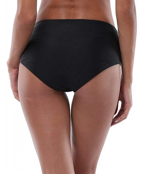 Bottoms Womens Bikini Bottoms Swim Bottoms Adjustable Side Tie Bathing Suits - Black Cutout - C217Z2T3YWT