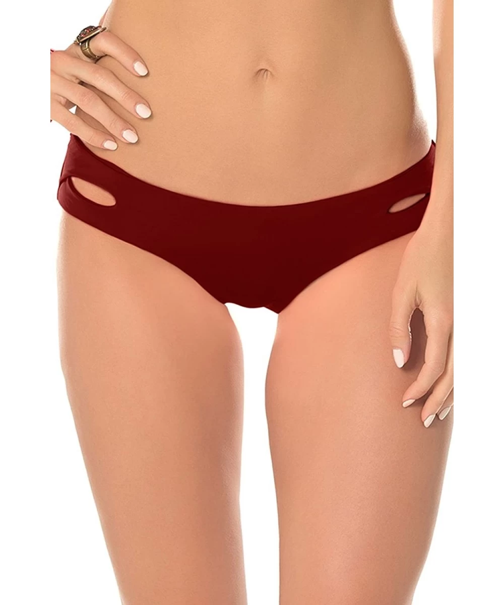 Tankinis Women's Color Code Tab Side Hipster Bikini Bottom - Henna - CR12LO90X5J