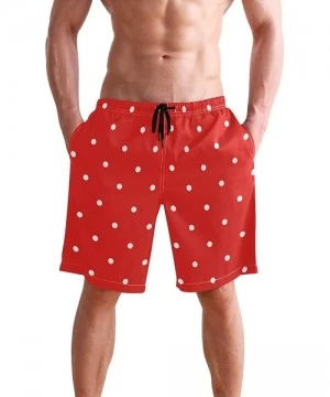 Board Shorts Mens Surfing Shorts Pumpkin Orange Texture Swim Trunks Shorts - Polka Dot - C818UG2Z6T2