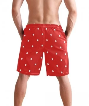 Board Shorts Mens Surfing Shorts Pumpkin Orange Texture Swim Trunks Shorts - Polka Dot - C818UG2Z6T2